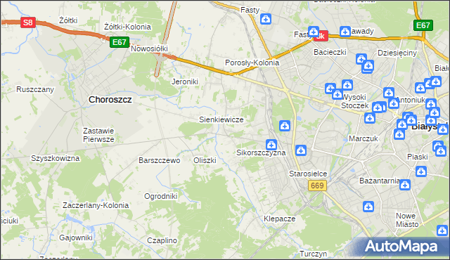 mapa Krupniki, Krupniki na mapie Targeo