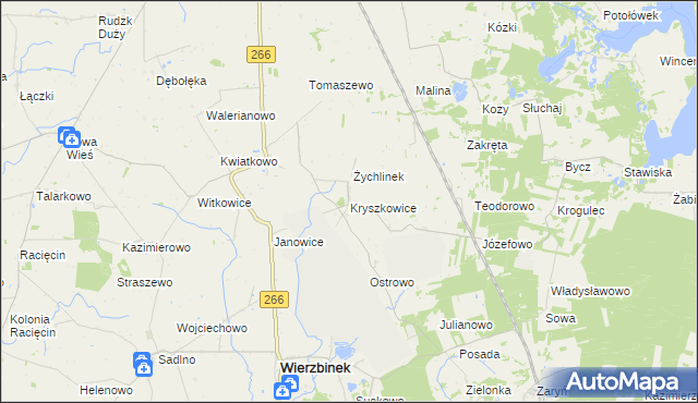 mapa Kryszkowice, Kryszkowice na mapie Targeo
