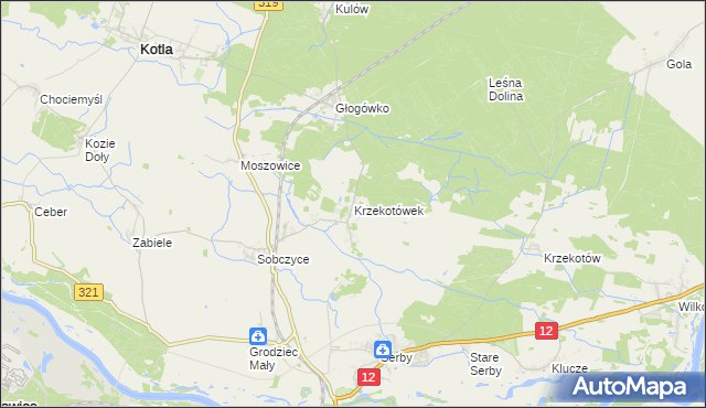 mapa Krzekotówek, Krzekotówek na mapie Targeo