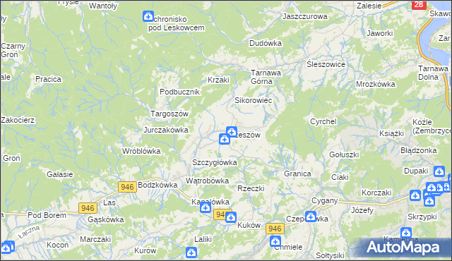 mapa Krzeszów gmina Stryszawa, Krzeszów gmina Stryszawa na mapie Targeo