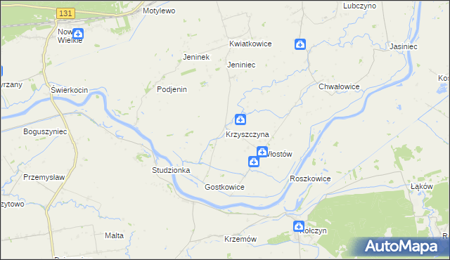 mapa Krzyszczyna, Krzyszczyna na mapie Targeo