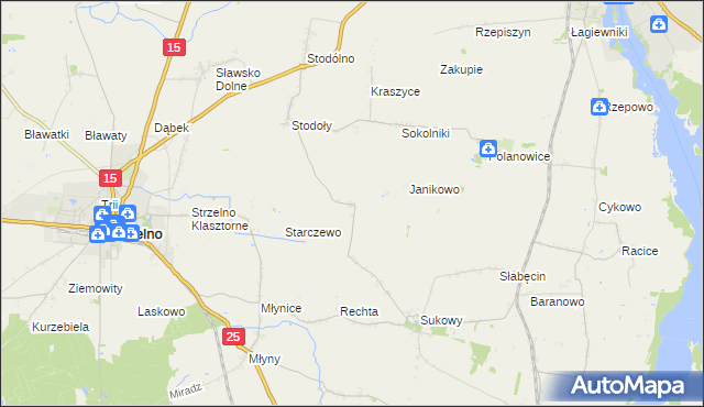mapa Książ gmina Strzelno, Książ gmina Strzelno na mapie Targeo