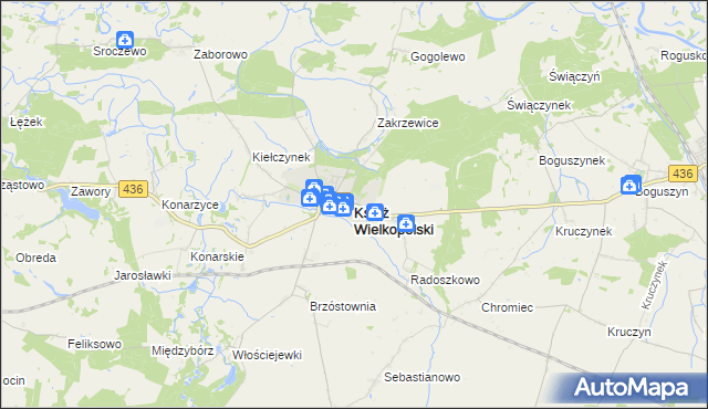 mapa Książ Wielkopolski, Książ Wielkopolski na mapie Targeo