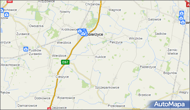 mapa Kuklice, Kuklice na mapie Targeo