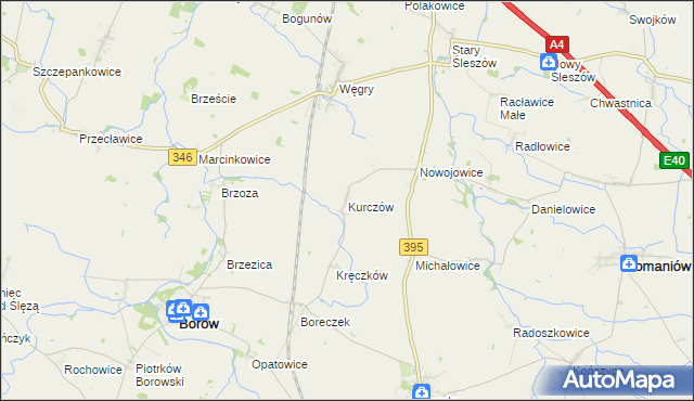mapa Kurczów, Kurczów na mapie Targeo