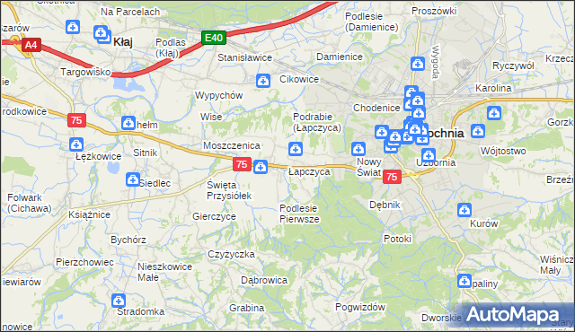 mapa Łapczyca, Łapczyca na mapie Targeo