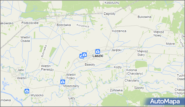 mapa Laszki powiat jarosławski, Laszki powiat jarosławski na mapie Targeo