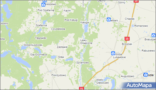mapa Ławy Drwęczne, Ławy Drwęczne na mapie Targeo