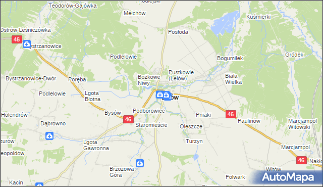 mapa Lelów, Lelów na mapie Targeo