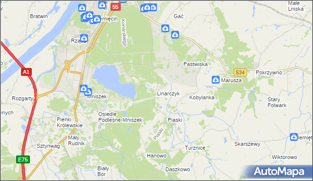 mapa Linarczyk, Linarczyk na mapie Targeo
