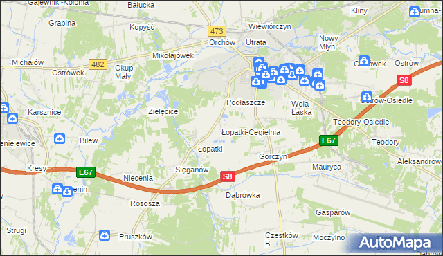 mapa Łopatki-Cegielnia, Łopatki-Cegielnia na mapie Targeo