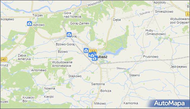 mapa Lubasz powiat czarnkowsko-trzcianecki, Lubasz powiat czarnkowsko-trzcianecki na mapie Targeo