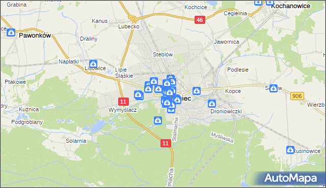 mapa Lubliniec, Lubliniec na mapie Targeo
