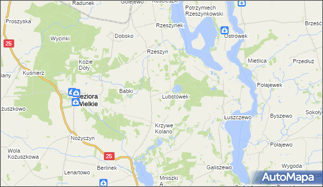 mapa Lubstówek gmina Jeziora Wielkie, Lubstówek gmina Jeziora Wielkie na mapie Targeo