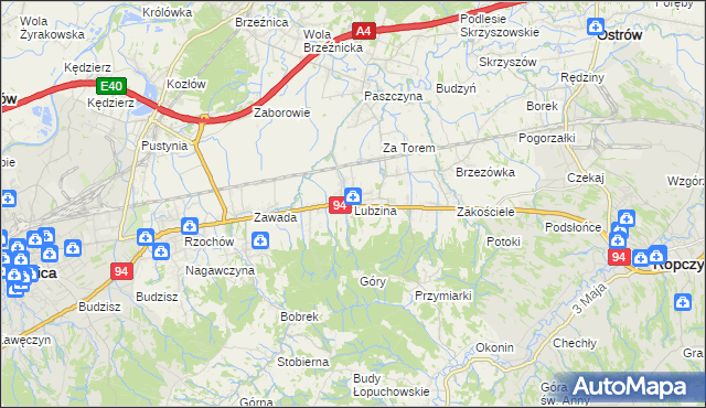 mapa Lubzina, Lubzina na mapie Targeo