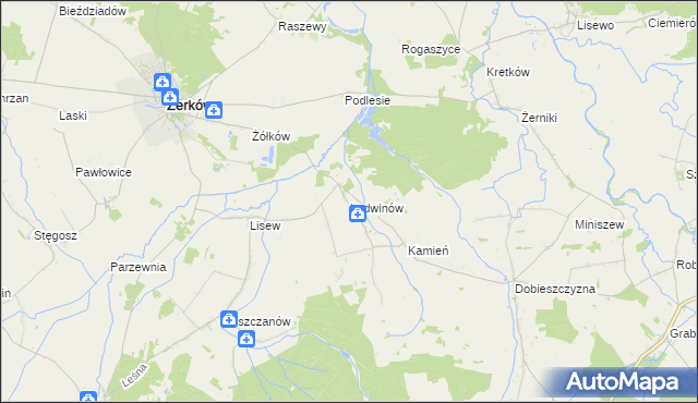 mapa Ludwinów gmina Żerków, Ludwinów gmina Żerków na mapie Targeo