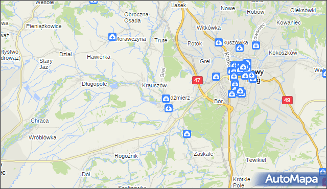 mapa Ludźmierz, Ludźmierz na mapie Targeo