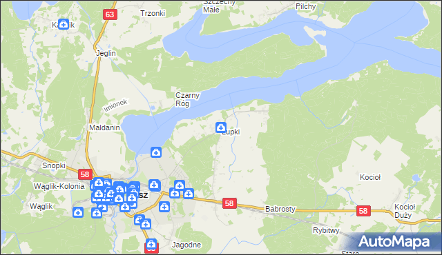 mapa Łupki gmina Pisz, Łupki gmina Pisz na mapie Targeo