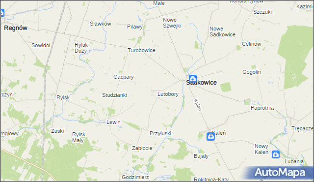 mapa Lutobory, Lutobory na mapie Targeo