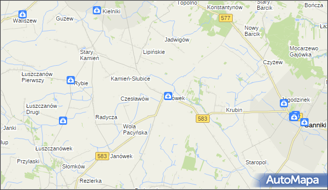 mapa Lwówek gmina Sanniki, Lwówek gmina Sanniki na mapie Targeo