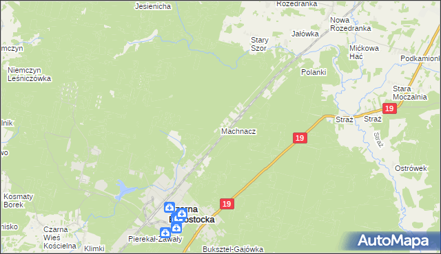 mapa Machnacz gmina Czarna Białostocka, Machnacz gmina Czarna Białostocka na mapie Targeo