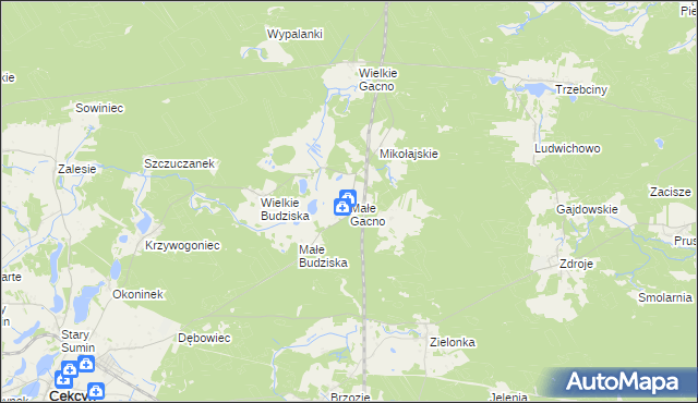 mapa Małe Gacno, Małe Gacno na mapie Targeo