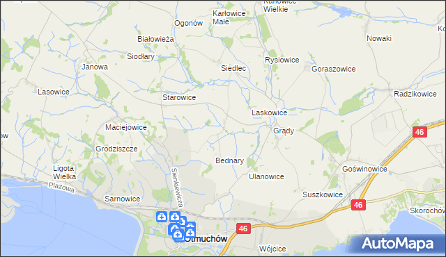 mapa Malerzowice Małe, Malerzowice Małe na mapie Targeo