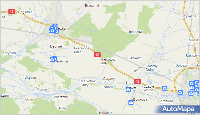 mapa Markotów Mały, Markotów Mały na mapie Targeo