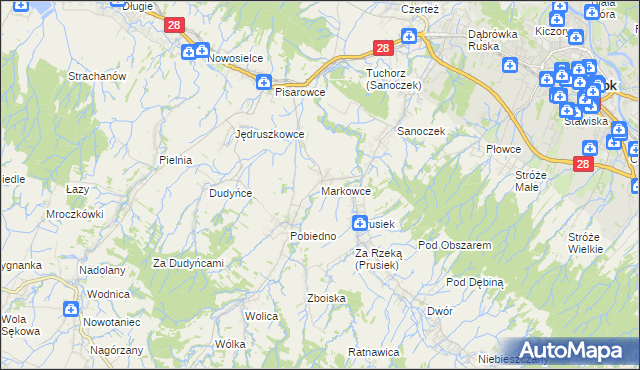 mapa Markowce, Markowce na mapie Targeo