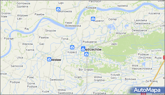 mapa Mędrzechów, Mędrzechów na mapie Targeo