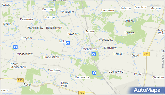 mapa Michalczew, Michalczew na mapie Targeo