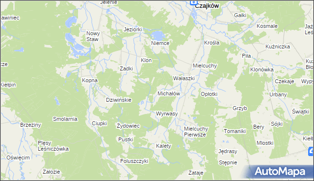 mapa Michałów gmina Czajków, Michałów gmina Czajków na mapie Targeo