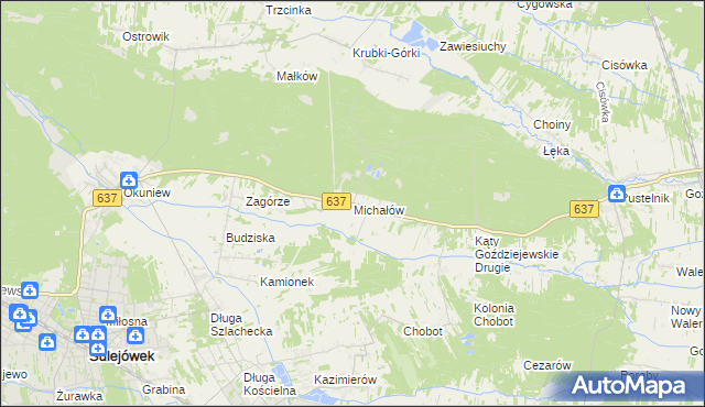 mapa Michałów gmina Halinów, Michałów gmina Halinów na mapie Targeo