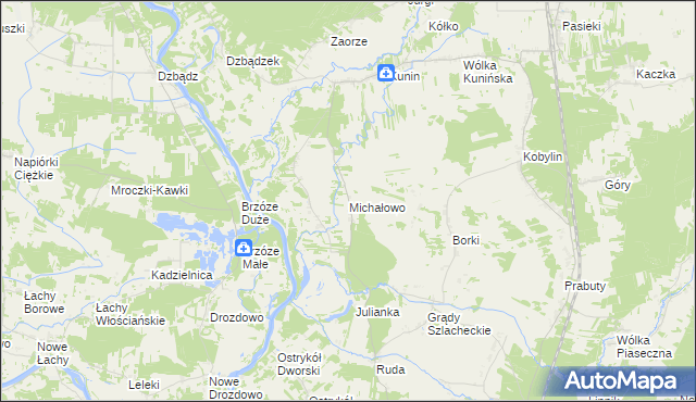 mapa Michałowo gmina Goworowo, Michałowo gmina Goworowo na mapie Targeo