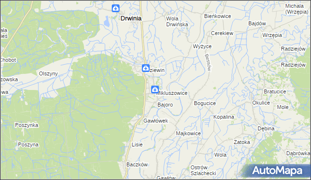 mapa Mikluszowice, Mikluszowice na mapie Targeo