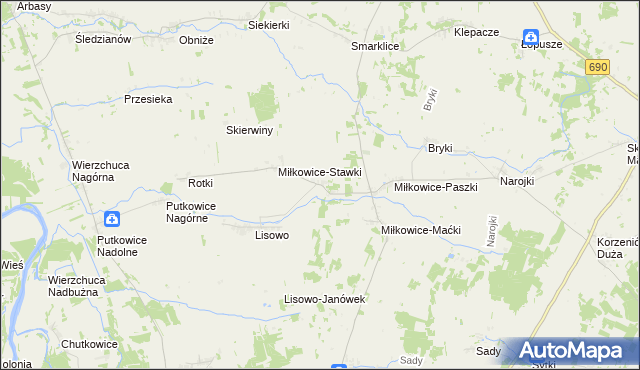 mapa Miłkowice-Janki, Miłkowice-Janki na mapie Targeo