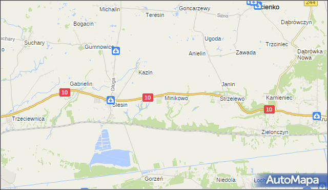 mapa Minikowo gmina Nakło nad Notecią, Minikowo gmina Nakło nad Notecią na mapie Targeo