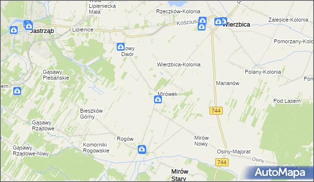 mapa Mirówek, Mirówek na mapie Targeo