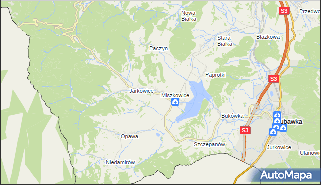 mapa Miszkowice, Miszkowice na mapie Targeo