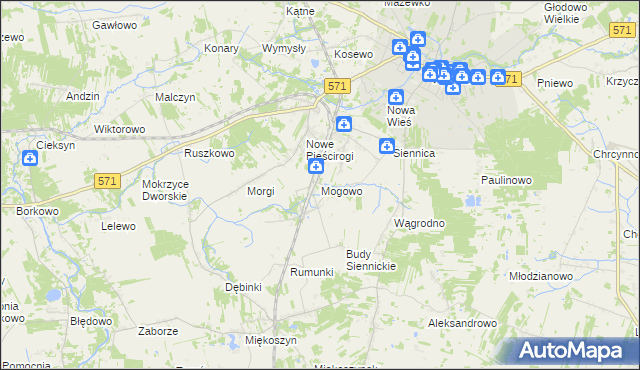 mapa Mogowo, Mogowo na mapie Targeo