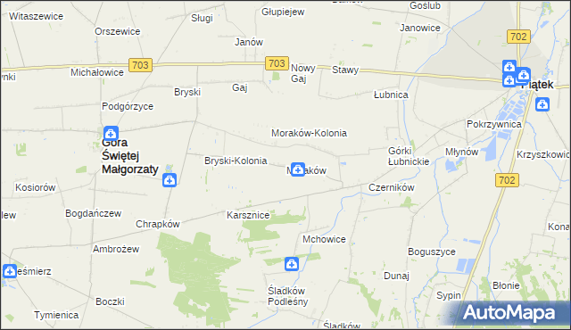 mapa Moraków, Moraków na mapie Targeo