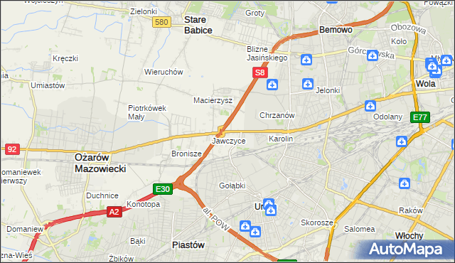 mapa Mory gmina Ożarów Mazowiecki, Mory gmina Ożarów Mazowiecki na mapie Targeo