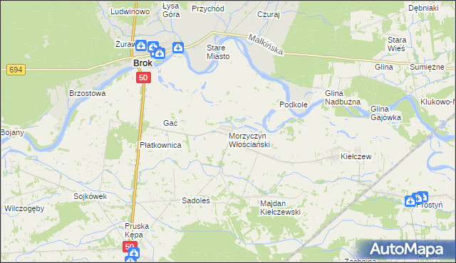 mapa Morzyczyn Włościański, Morzyczyn Włościański na mapie Targeo