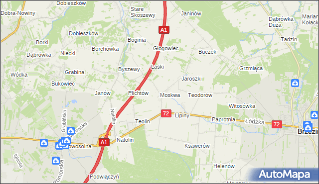 mapa Moskwa gmina Nowosolna, Moskwa gmina Nowosolna na mapie Targeo