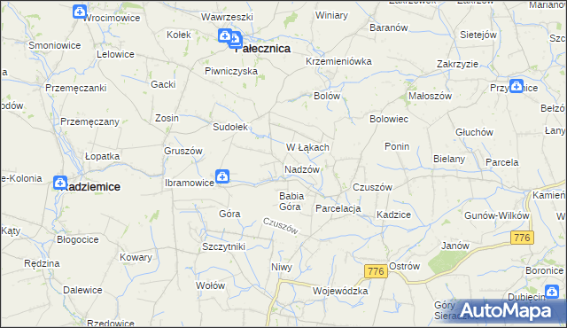 mapa Nadzów, Nadzów na mapie Targeo