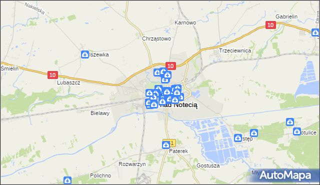 mapa Nakło nad Notecią, Nakło nad Notecią na mapie Targeo