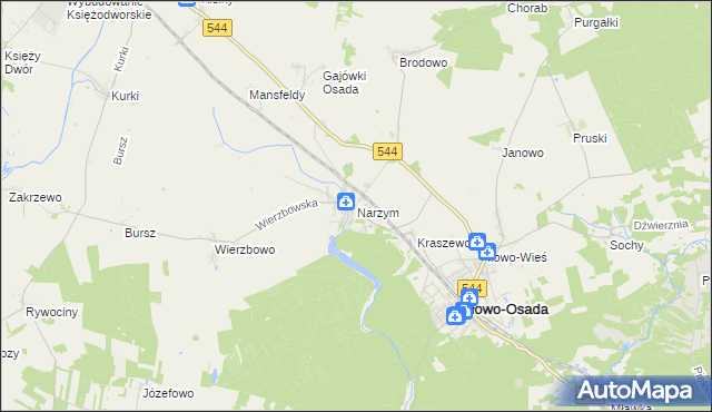 mapa Narzym, Narzym na mapie Targeo