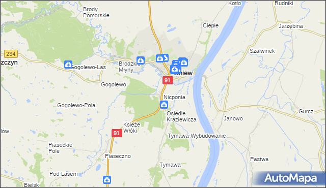 mapa Nicponia, Nicponia na mapie Targeo