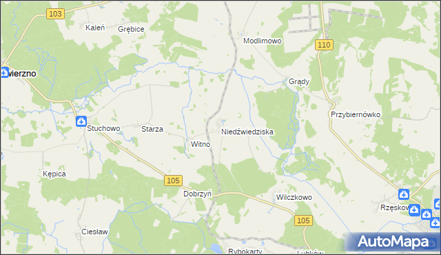 mapa Niedźwiedziska, Niedźwiedziska na mapie Targeo