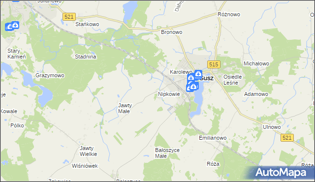 mapa Nipkowie, Nipkowie na mapie Targeo